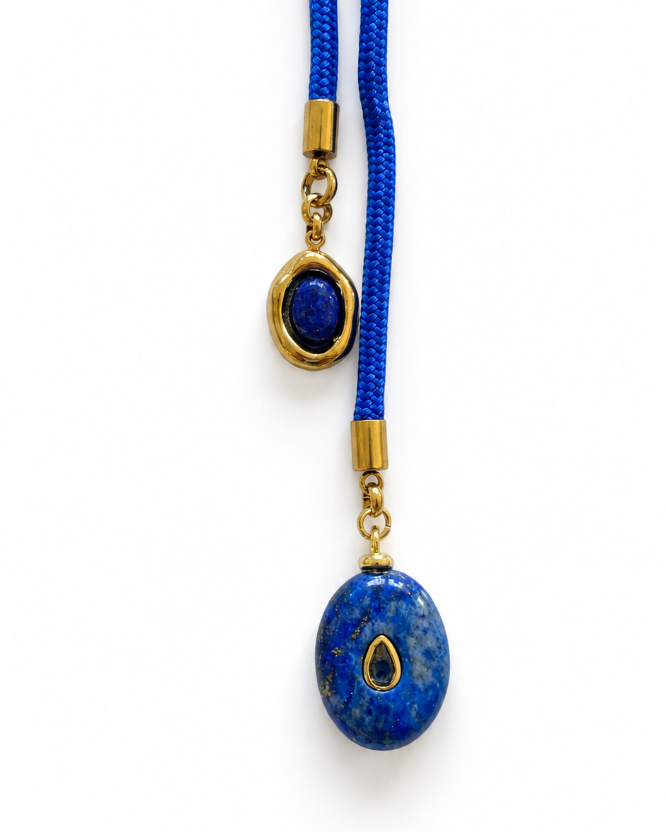 Cobalt Tide Bolo Necklace