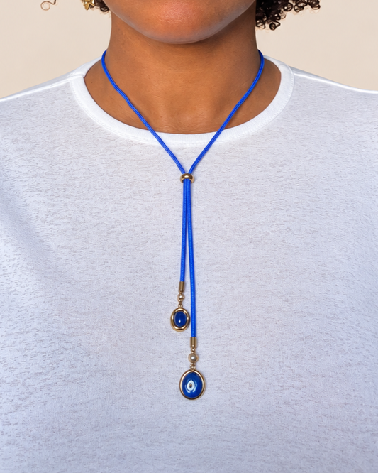 Cobalt Tide Bolo Necklace