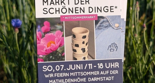 Markt der schönen Dinge Mittsommermarkt flyer, June 7 at the Mathildenhöhe Darmstadt