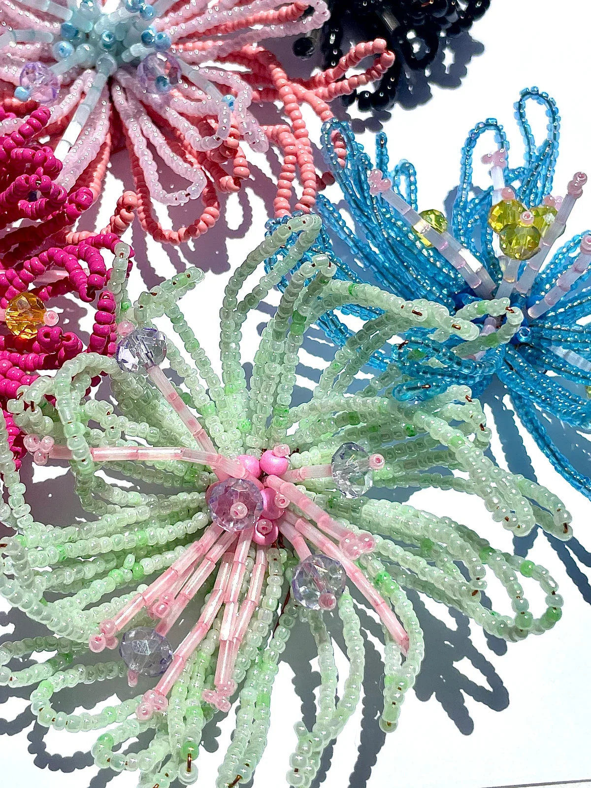 Caribbean Flower Choker with a handmade beaded flower