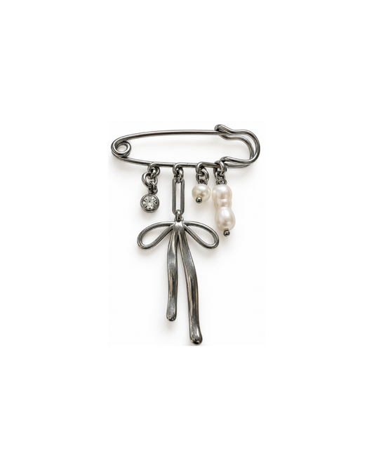 Silver Bow Brosche