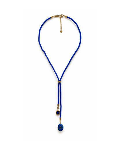 Cobalt Tide Bolo Necklace