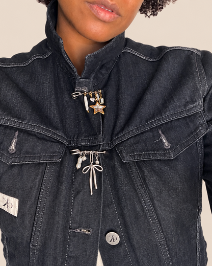 Silver Bow Brooch