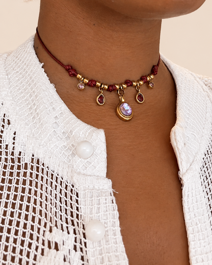 Bordeaux Charm Choker